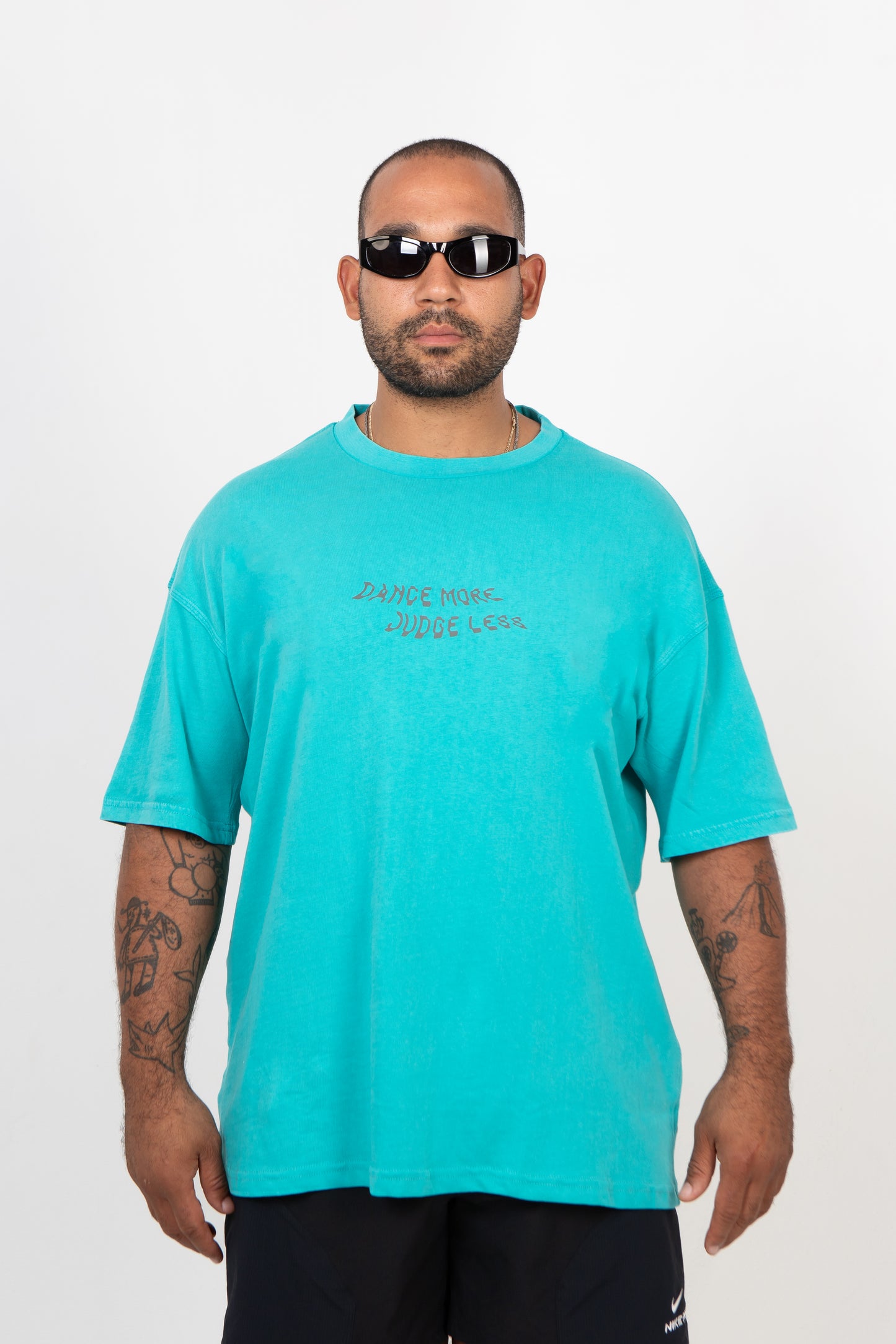 Dance More, Judge Less Tshirt - Turquoise