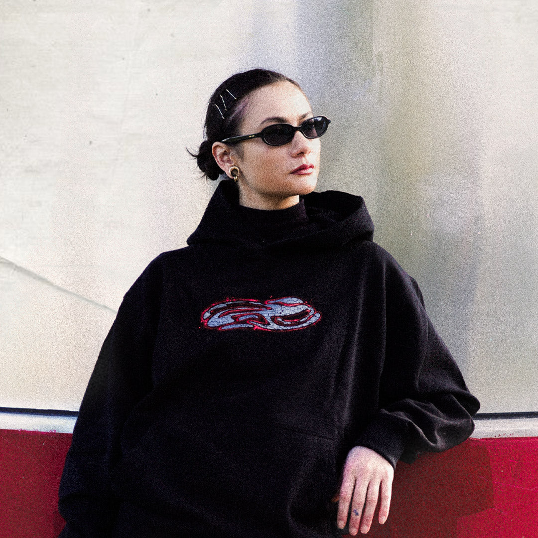 Skeletal Pulse Hoodie - Red