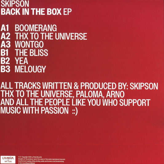 Skipson - Back In The Box EP (LPA026)