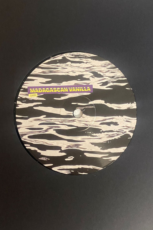 black and white artwork of a vinyl record