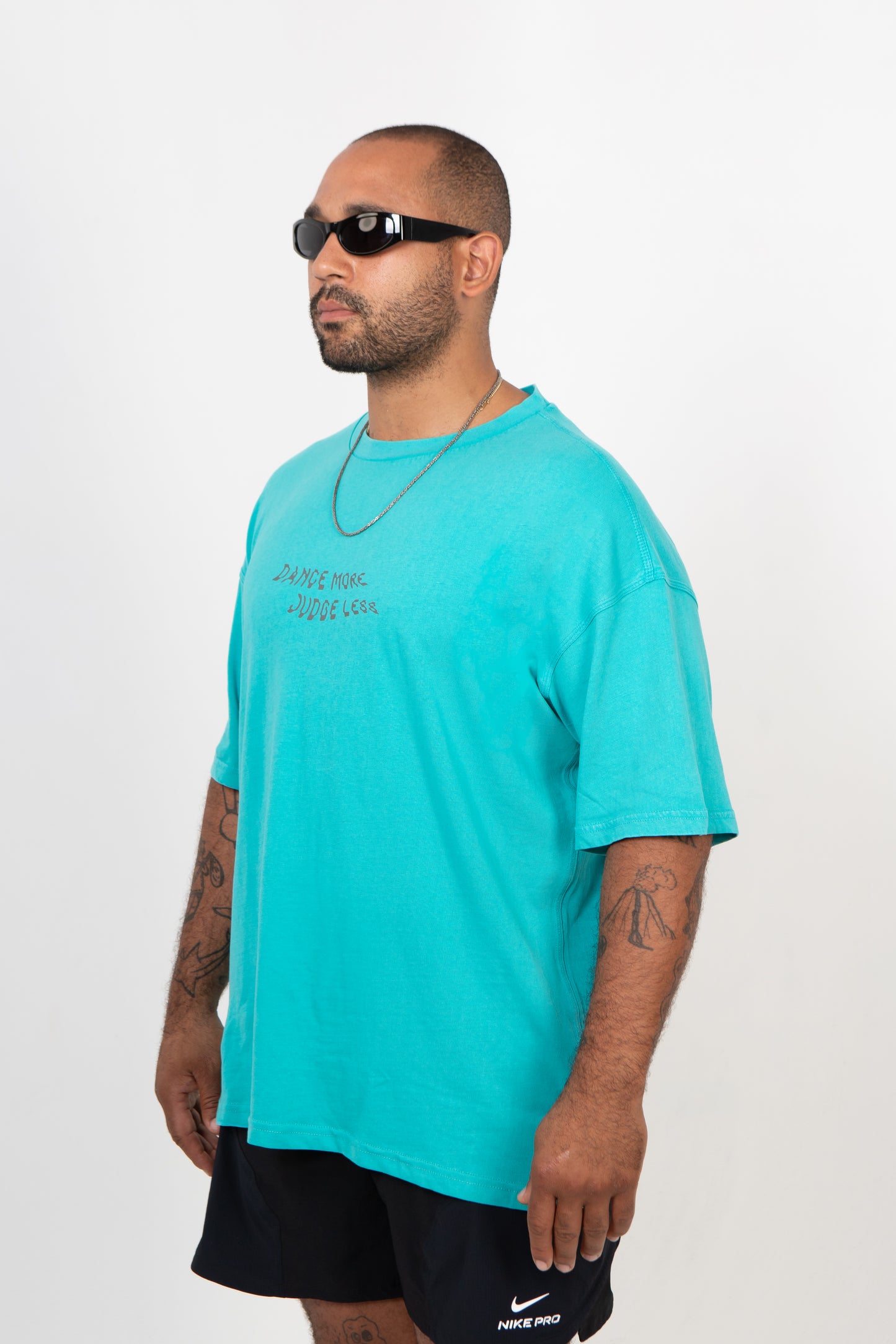 Dance More, Judge Less Tshirt - Turquoise