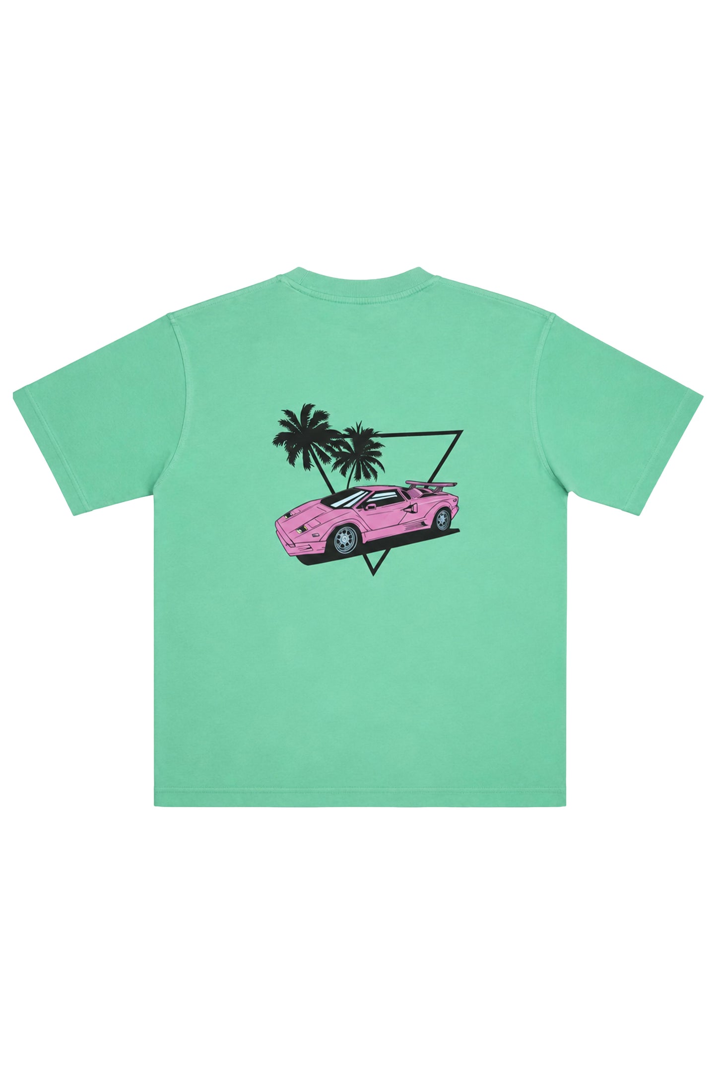 Miami Beats Pink Lambo T-shirt (Green/Pink)