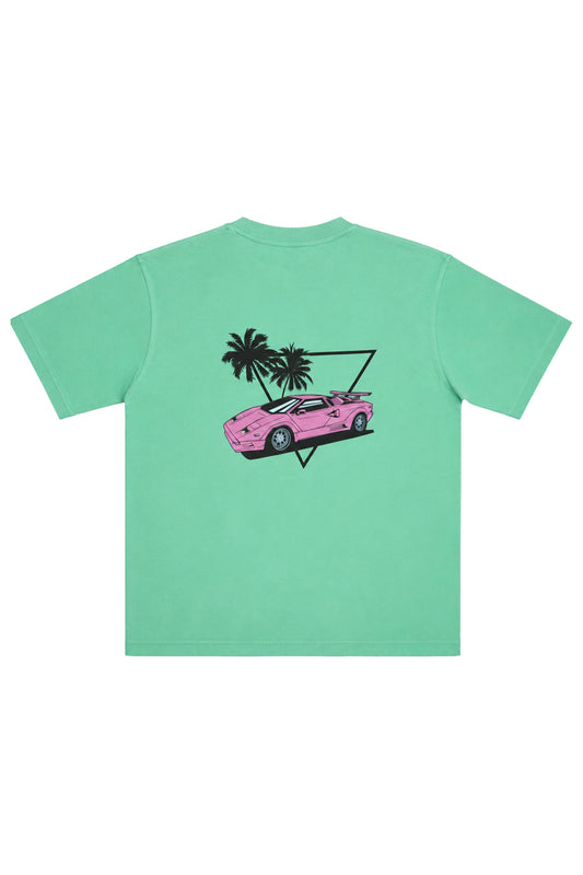 Miami Beats Pink Lambo T-Shirt (Grün/Pink)