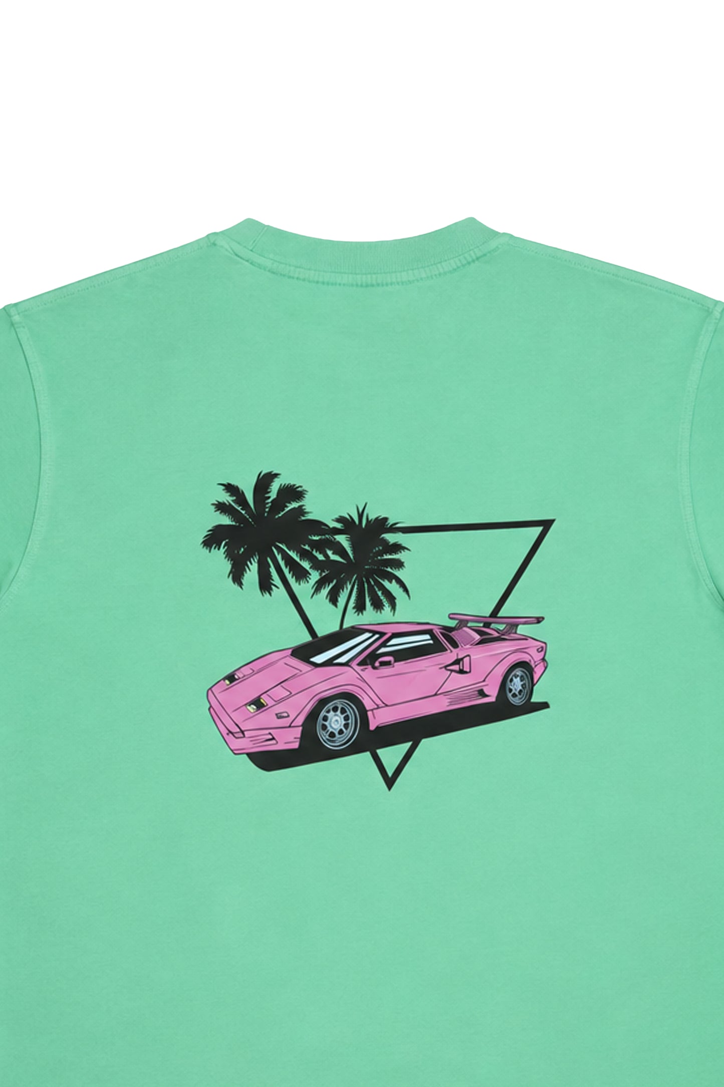 Miami Beats Pink Lambo T-shirt (Green/Pink)